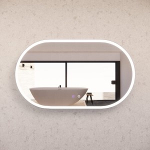 Oval 01 Led Mirror With Brushed Nickel Framed 1200 * 700